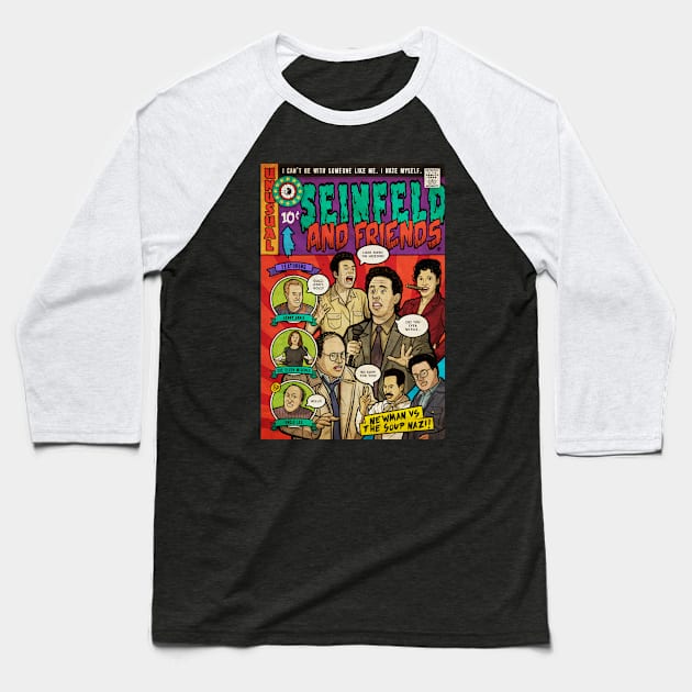 Seinfeld and Friends (Culture Creep) Baseball T-Shirt by Baddest Shirt Co.